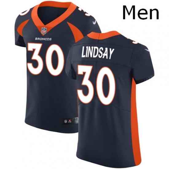Men Nike Denver Broncos 30 Phillip Lindsay Navy Blue Alternate Vapor Untouchable Elite Player NFL Jersey
